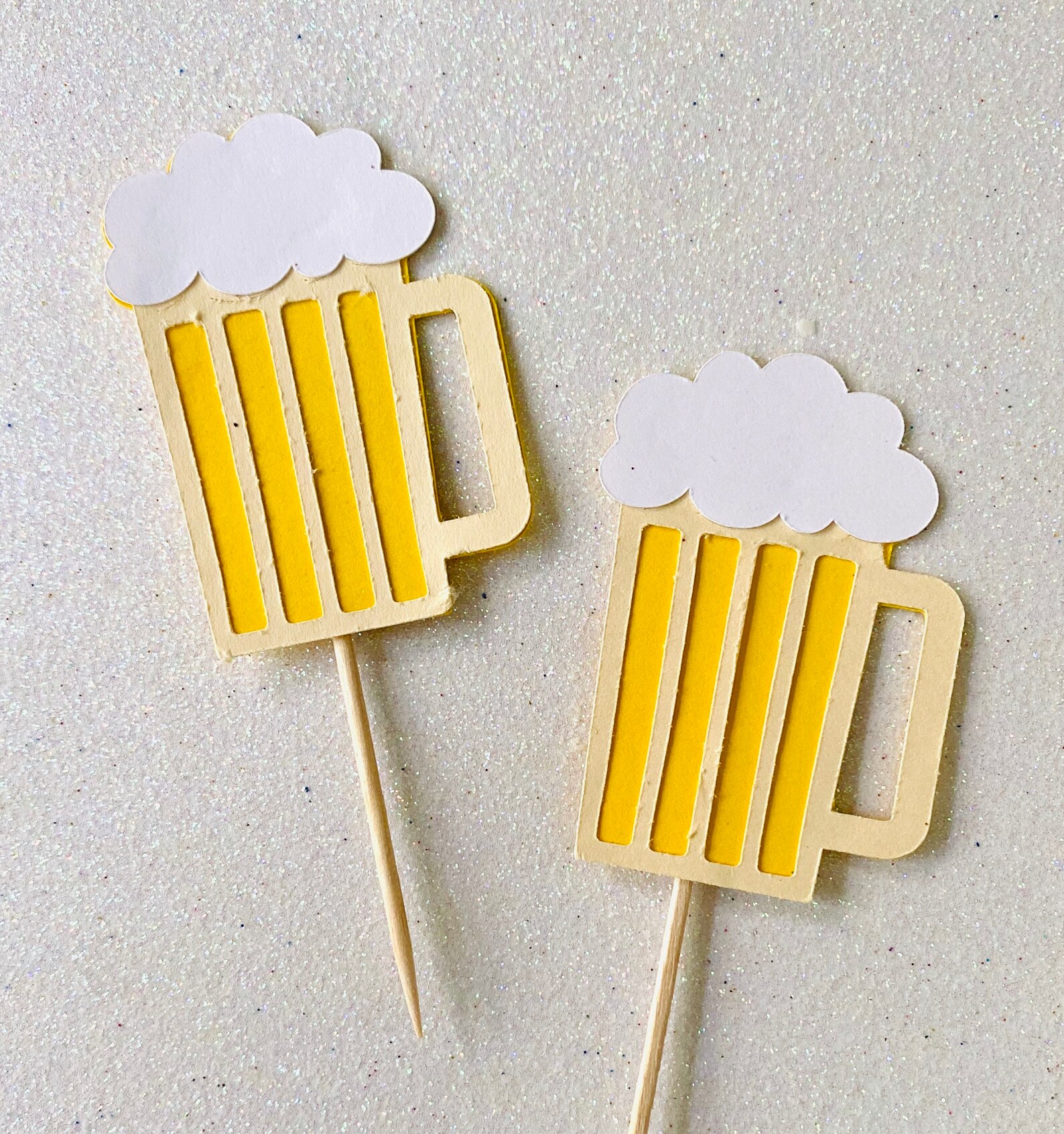 Beer Mug Cupcake Toppers Beer Party Decor Men Beer Cupcake Etsy