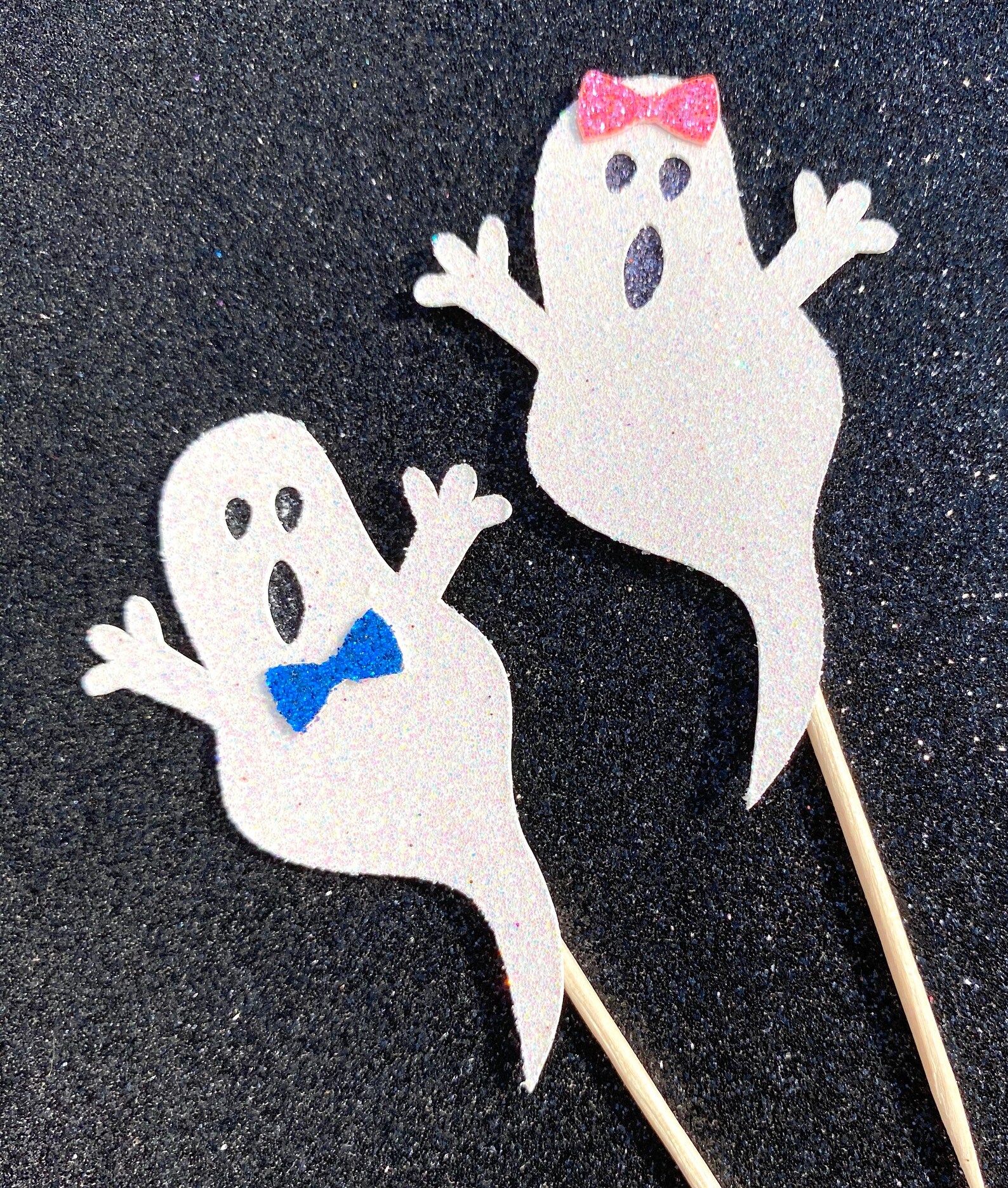 Ghost Cupcake Toppers Ghost Food Picks Halloween Cupcake Etsy