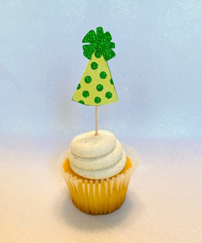 Party Hat Cupcake Topper Happy Birthday Cupcake Toppers Etsy
