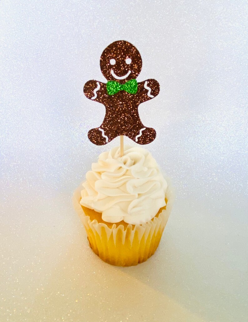 Gingerbread Man Gender Reveal Cupcake Topper Gingerbread Man Etsy