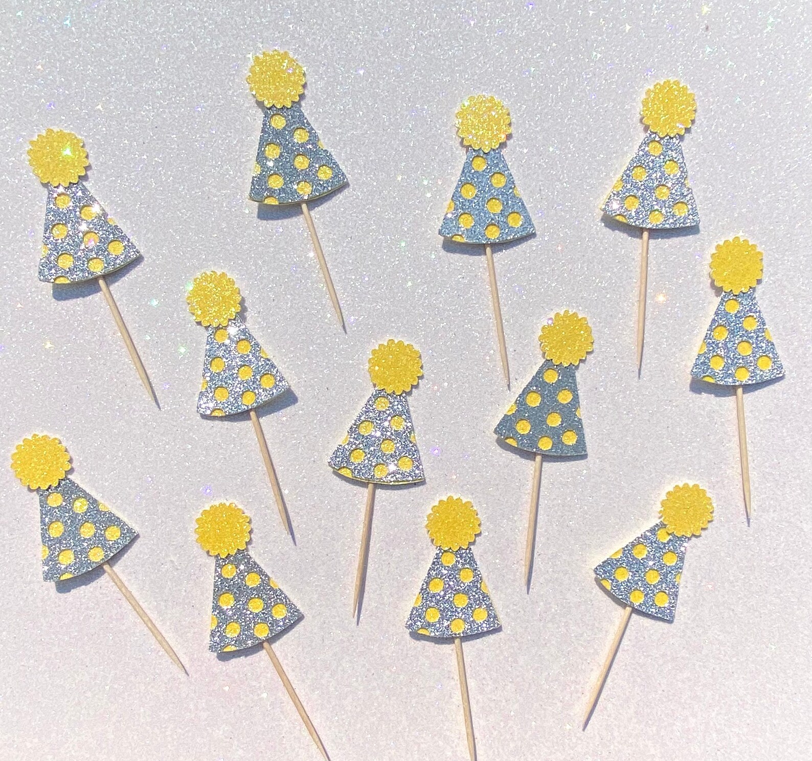 Party Hat Cupcake Topper Happy Birthday Cupcake Toppers Etsy