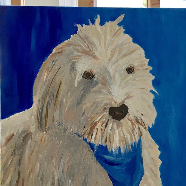 Acrylic Dog Painting Etsy