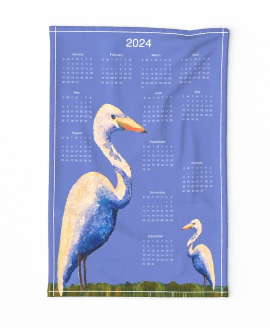 Updated for 2024 2024 Calendar Tea Towel Egrets in the Etsy Canada