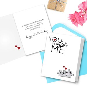 DIY Printable 8.5x11 Valentines Day Card for Adults to Print from Home, You Complete Me, gift for that special someone, Instant Download