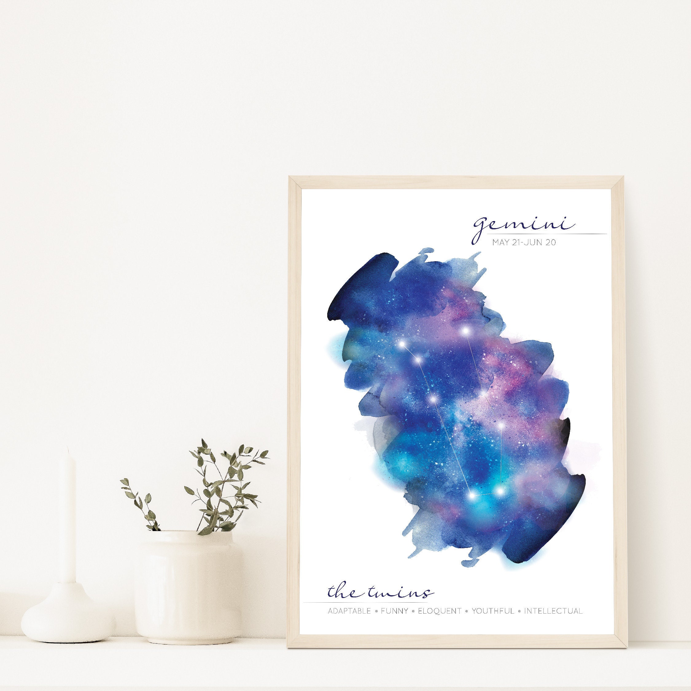 Home Décor Home & Living Zodiac Digital Art Constellation Wall Art PNG ...