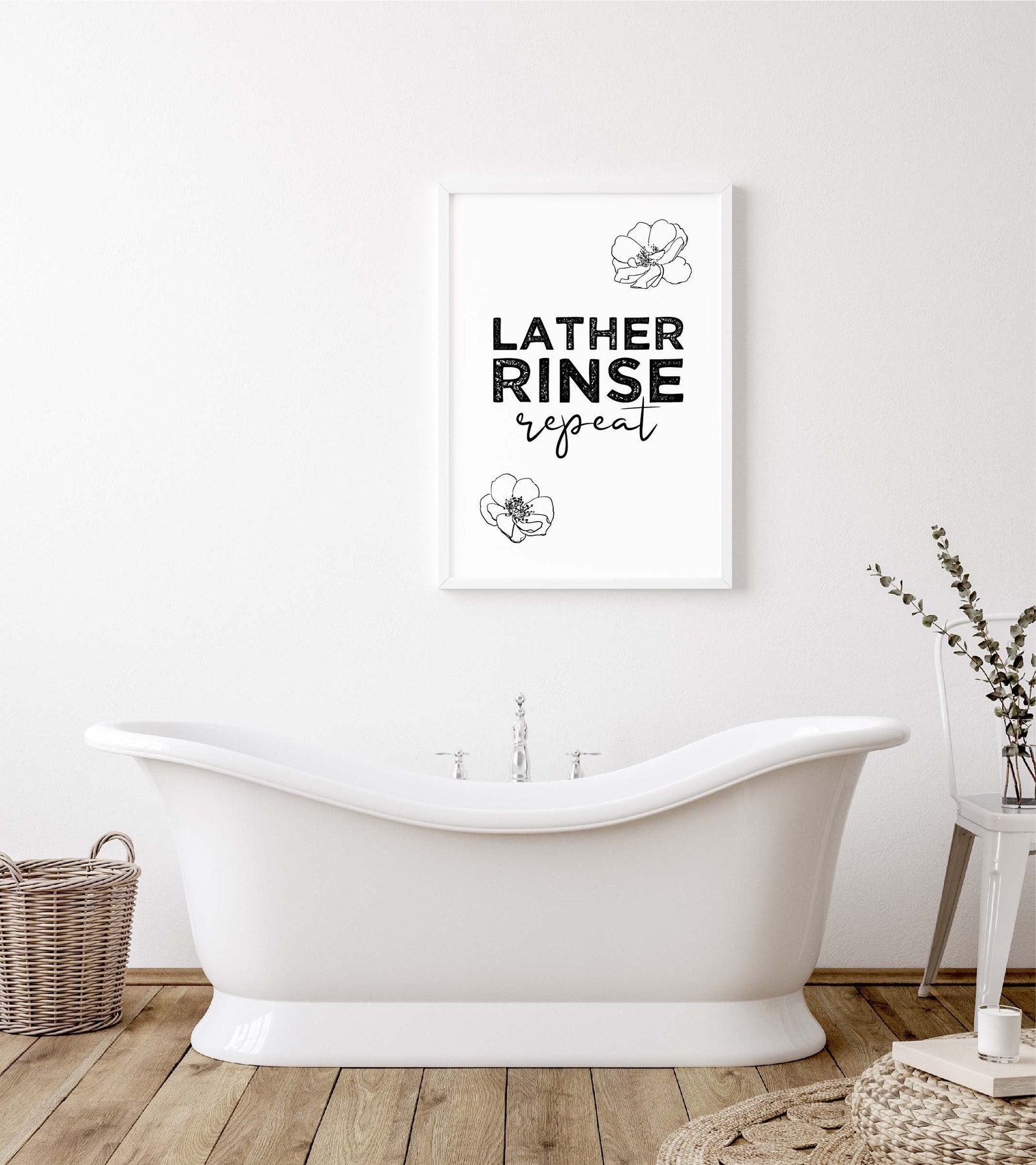 Lather Rinse Repeat Printable for Farmhouse Bathroom Etsy UK