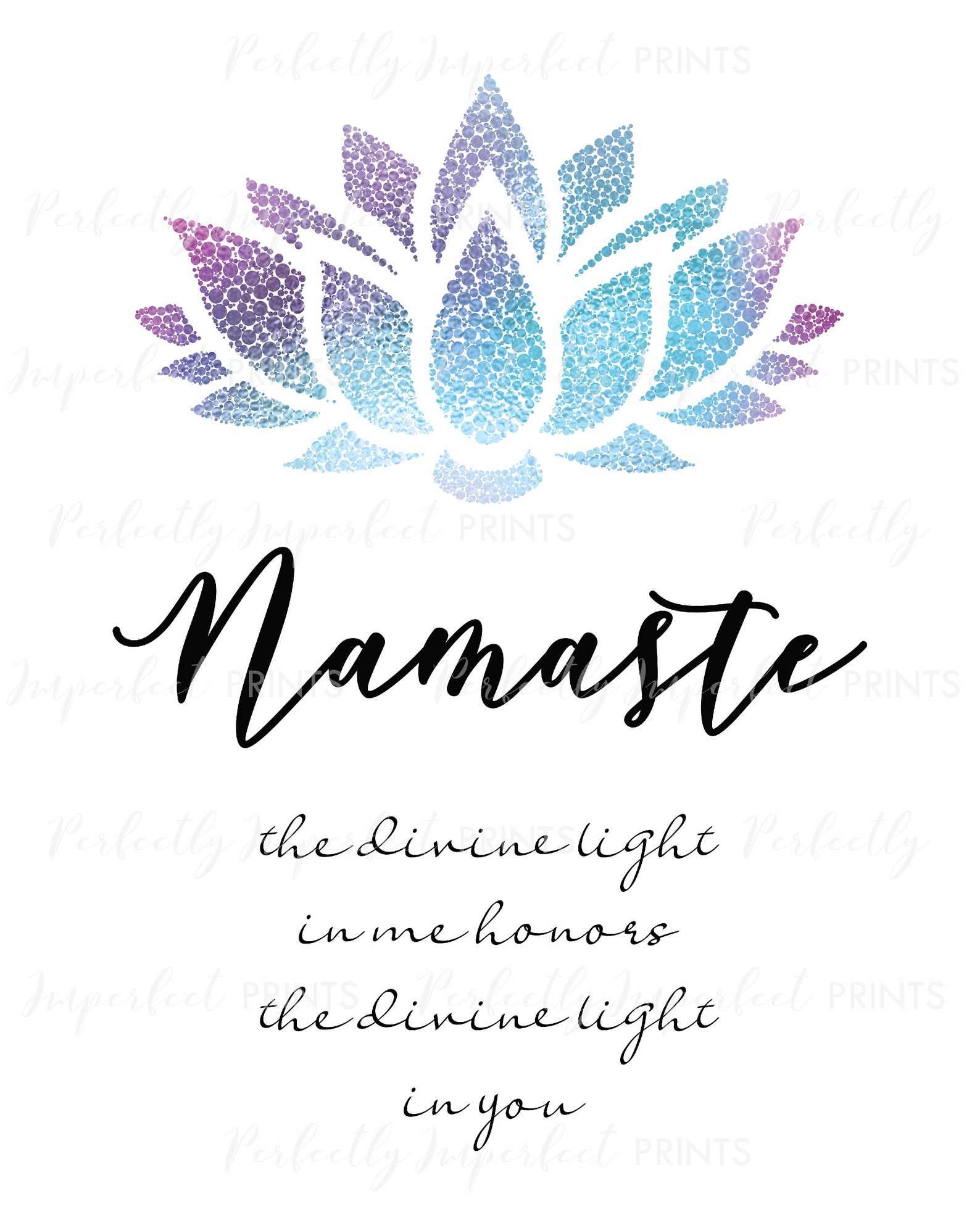 Namaste Definition Print Namaste Wall Art Yoga Print Yoga - Etsy