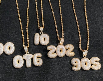Bubble Letters Chain Pendant - Etsy