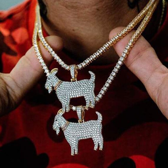 Iced out goat best sale pendant