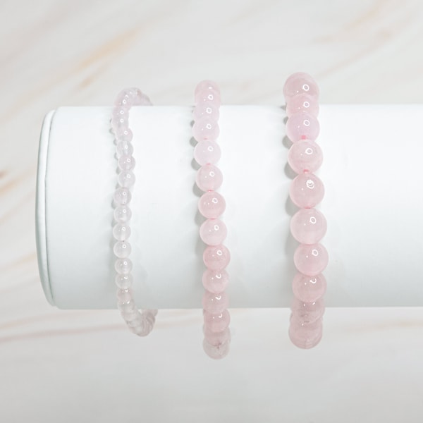 Rose Quartz Gemstone Bracelet Beads Healing Stone