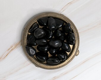 Onyx tumbled stone black gemstone crystal polished