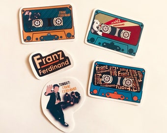 Franz Ferdinand Pack Stickers - Indie band - Cassette Stickers - For your laptop, Agenda, Notebook - Evil Eye - Take Me Out - Alex Kapranos