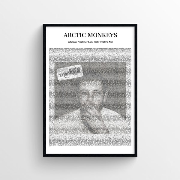 Arctic Monkeys Poster Whatever People Say I Am, That's What I'm Not- Digital Print - Alex Turner