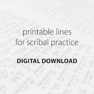 May include: Printable lines for scribal practice. Digital download.