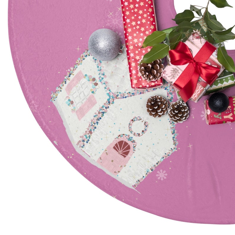 Hand Painted Gingerbread House Christmas Tree Skirt