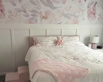 Floral Wallpaper, Peony Wallpaper, Pink Wallpaper, Bathroom Wallpaper, Nursery Wallpaper 0155-52