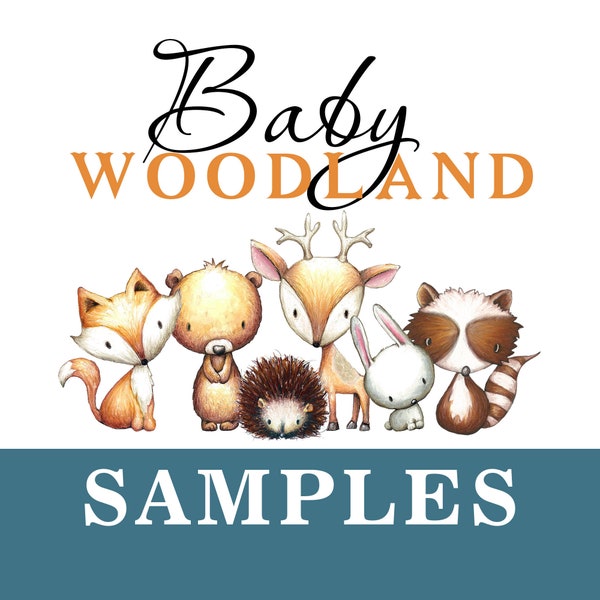 SAMPLES Woodland BEAR TRIBE Nursery Decor Forest Animals Bear Fox Deer Raccoon Bunny Wall Decal Neutral Boy Boy Baby Room