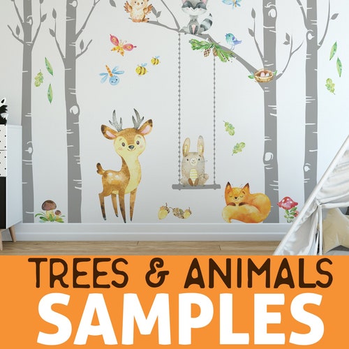 Woodland Animals Baby Boy Nursery Wall Art Decor Forest Etsy