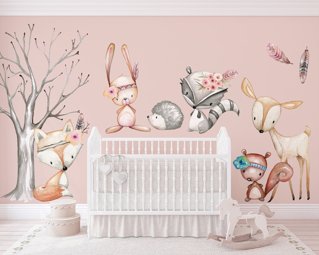 Fox TRIBE Woodland Nursery Decor Forest Animals Fox Deer Raccoon Bunny ...
