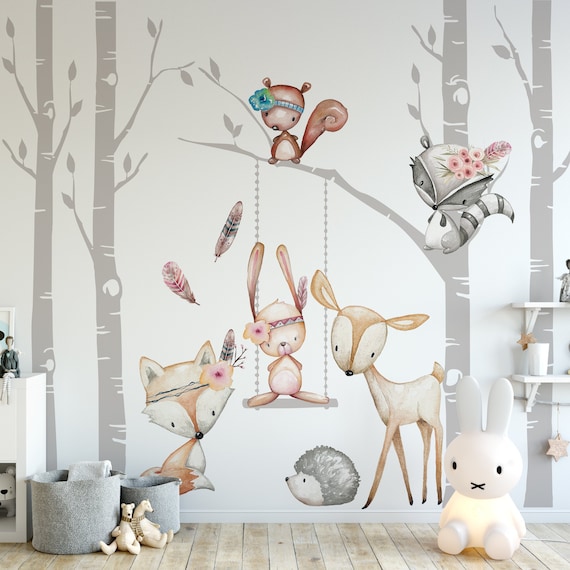 girl woodland nursery decor