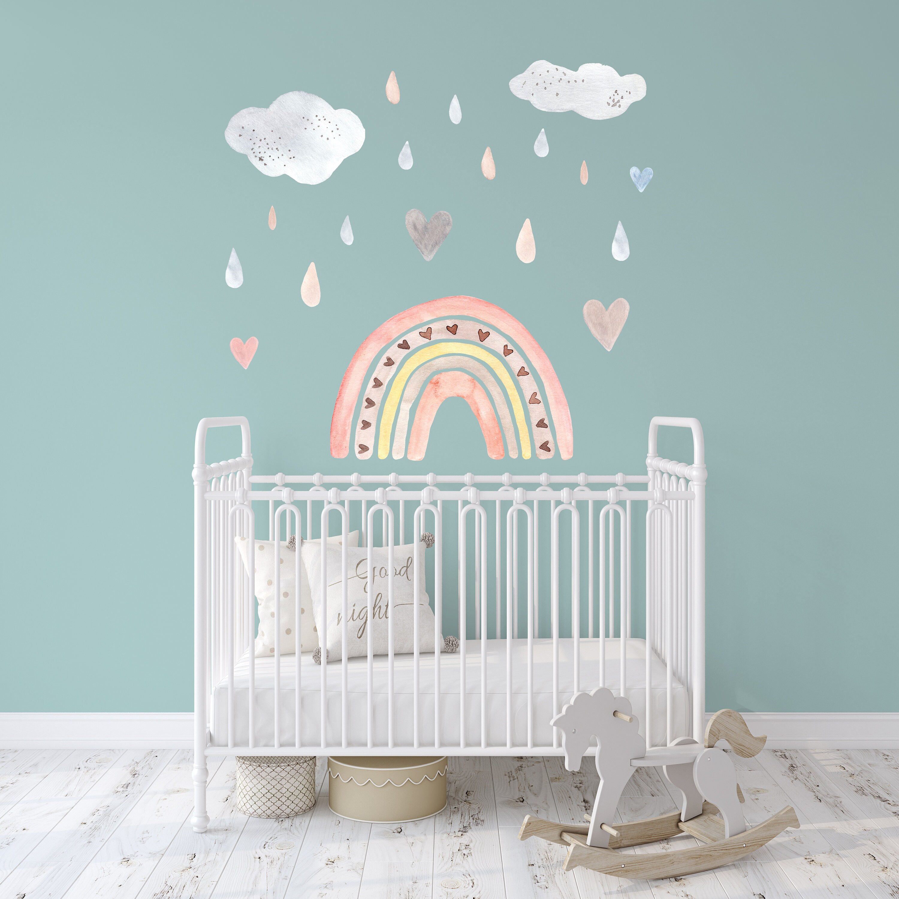 Rainbow Decal, Large Rainbow Wall Decal, Scandinavian Nursery, Girl ...