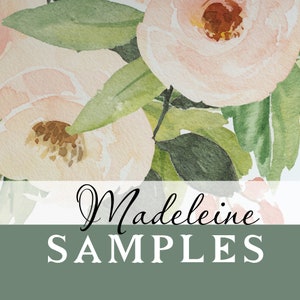 SAMPLES MADELEINE Border Frame Corners Wall Flowers Bouquet Decal Girl Nursery Decor Watercolor Floral Decal