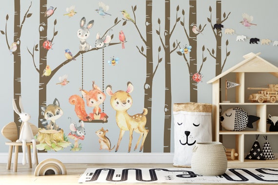 Jungle Animal Wall Stickers Design for Baby Boys or Girls Nursery Room