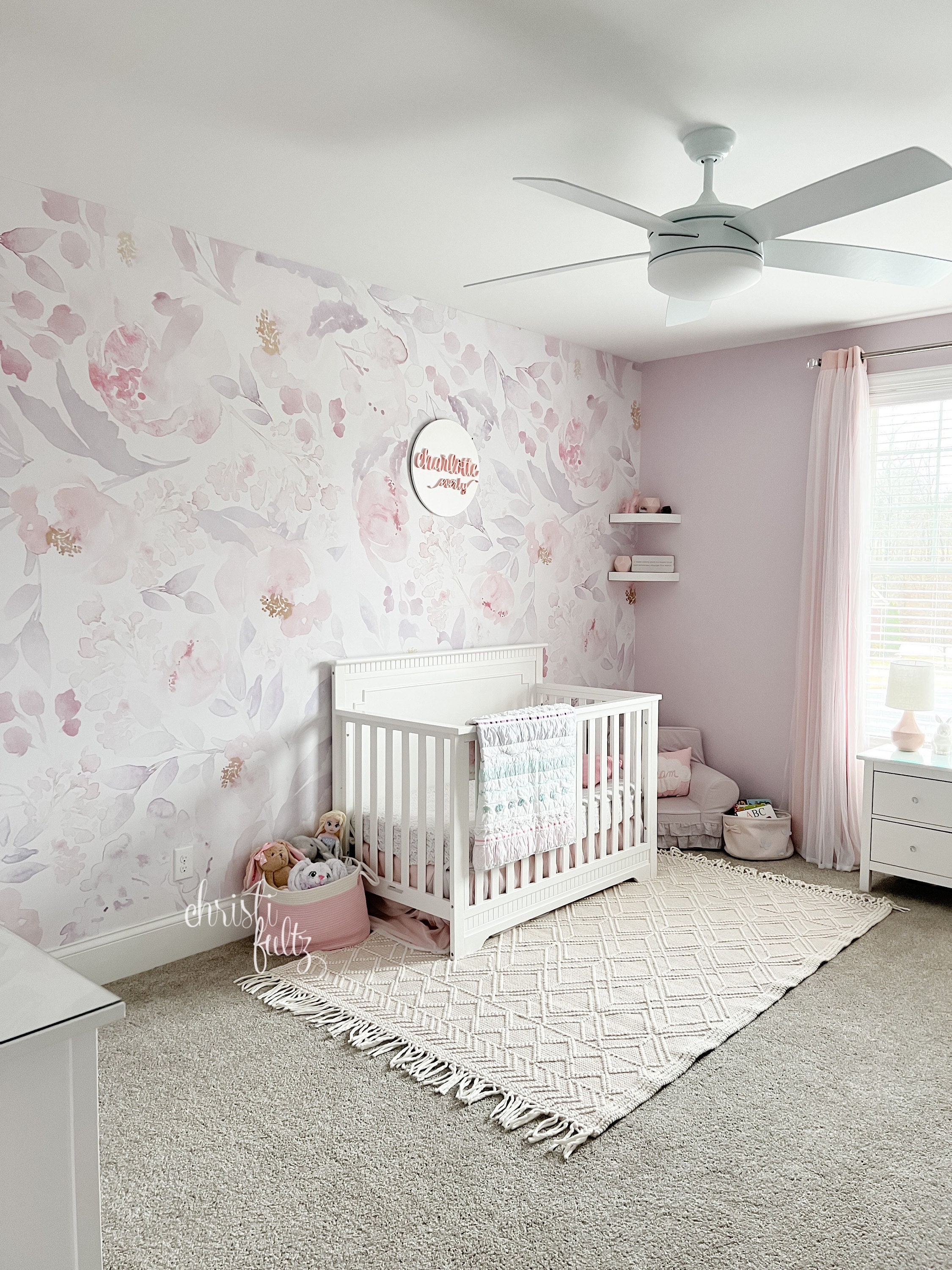 Removable Wallpaper PRIM BLUSH Floral Nursery Wall Décor - Etsy Australia Removable Wallpaper PRIM BLUSH Floral Nursery Wall Décor - Etsy Australia