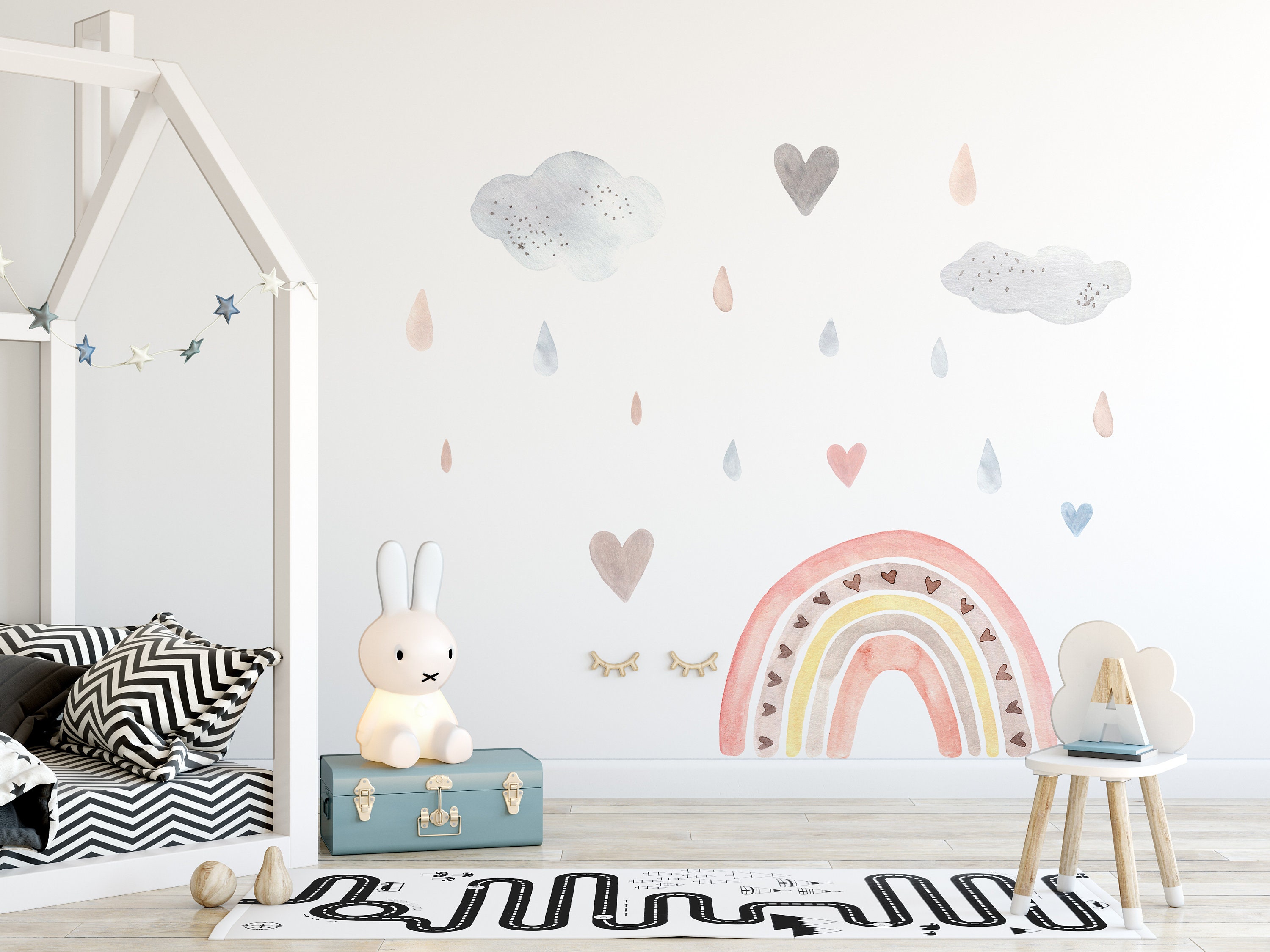 Rainbow Decal, Large Rainbow Wall Decal, Scandinavian Nursery, Girl ...