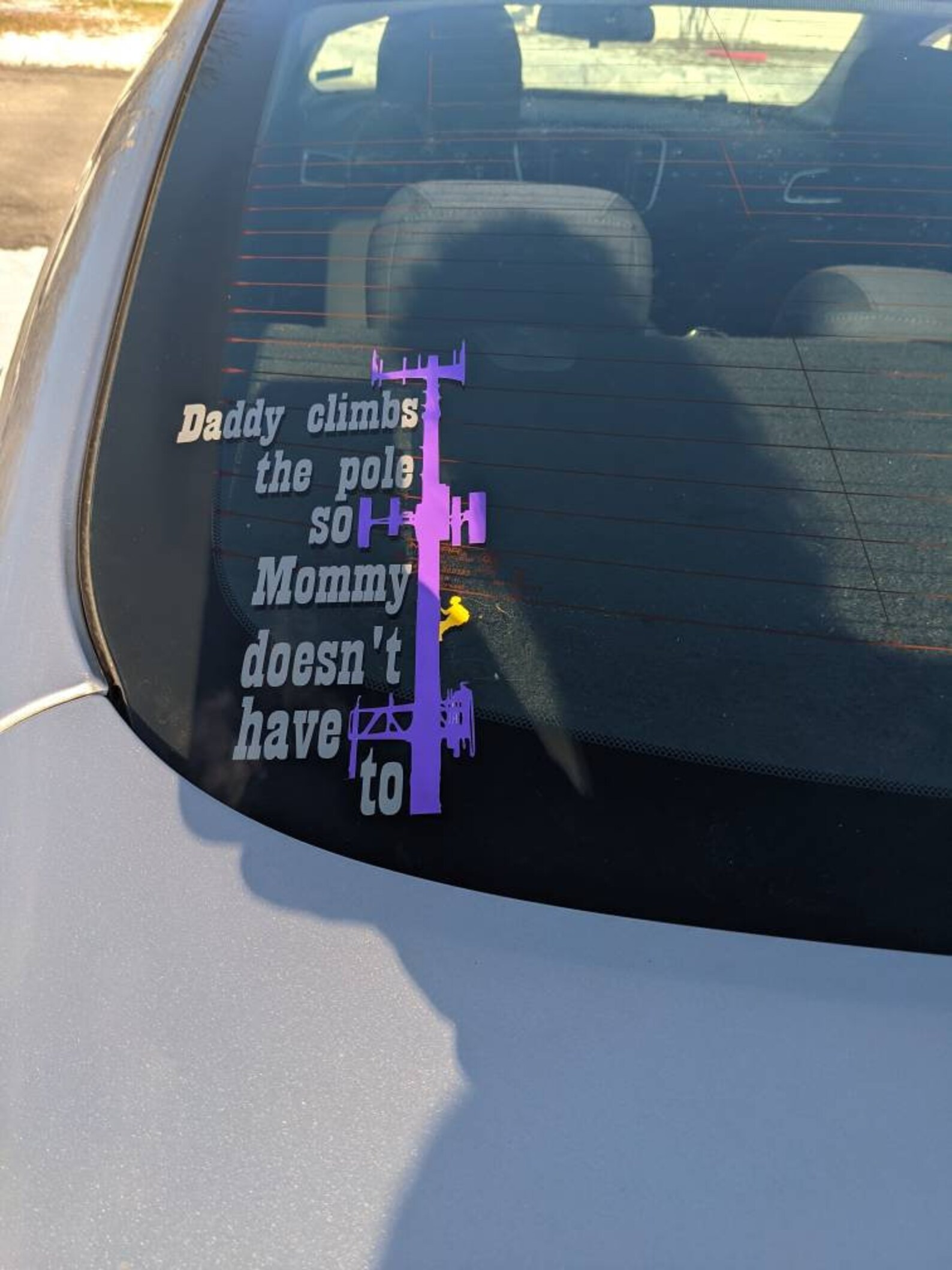 Daddy Climbs the Pole so Mommy Doesn't Have to Decal | Etsy