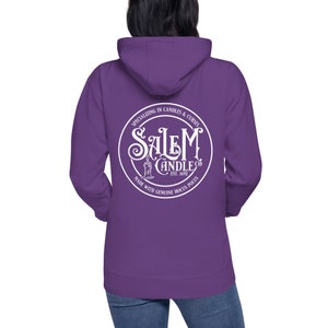 Salem Candle Co. Hoodie - Design on Back- Black Flame Candle