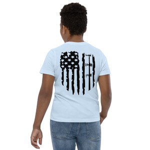 Youth Distressed Flag Monopole T-shirt - Design on Back