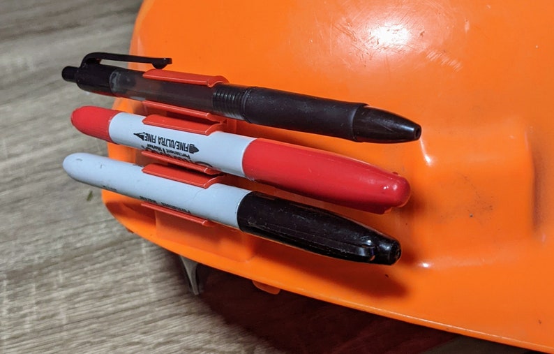 Hard Hat Clip in Pen / Marker / Holder Three Tier Etsy
