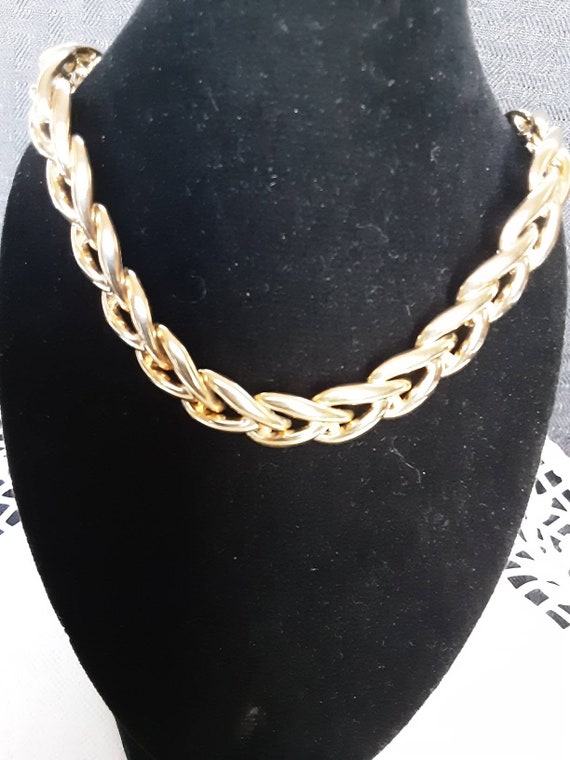 Vintage Monet Gold Tone Statement Necklace - image 3