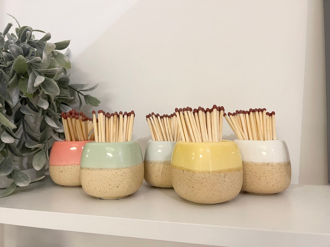 Match Pot Holder Ceramic Pot Homeware Long Matches Etsy UK