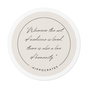 Hippocrates Sticker, Medical Student Cute Sticker, Laptop Sticker, Water Bottle Decal, Osteopathic Doctor Sticker