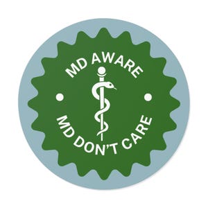 MD Aware Sticker, Medical Student Cute Sticker, Laptop Sticker, Water Bottle Decal, Osteopathic Doctor Sticker