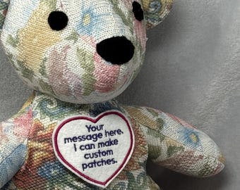 Custom Embroidered Heart Patch | Sew-on for Memory Bear, Quilt,  or Keepsake Pillow