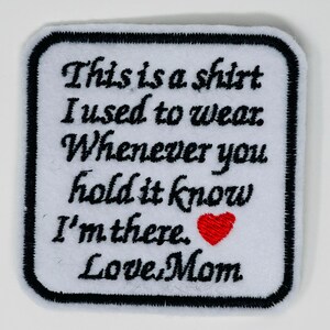Customizable Memory Bear Square Patch | Sew-on Memorial Patch| Custom Keepsake Label | Memory Pillow Patch image 3