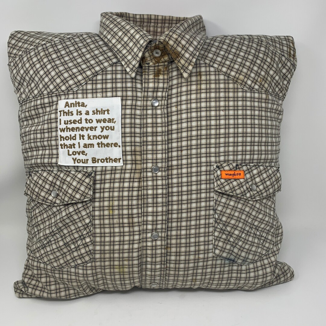 MEMORIAL MEMORY PILLOW With Collar and Embroidered Patch Etsy