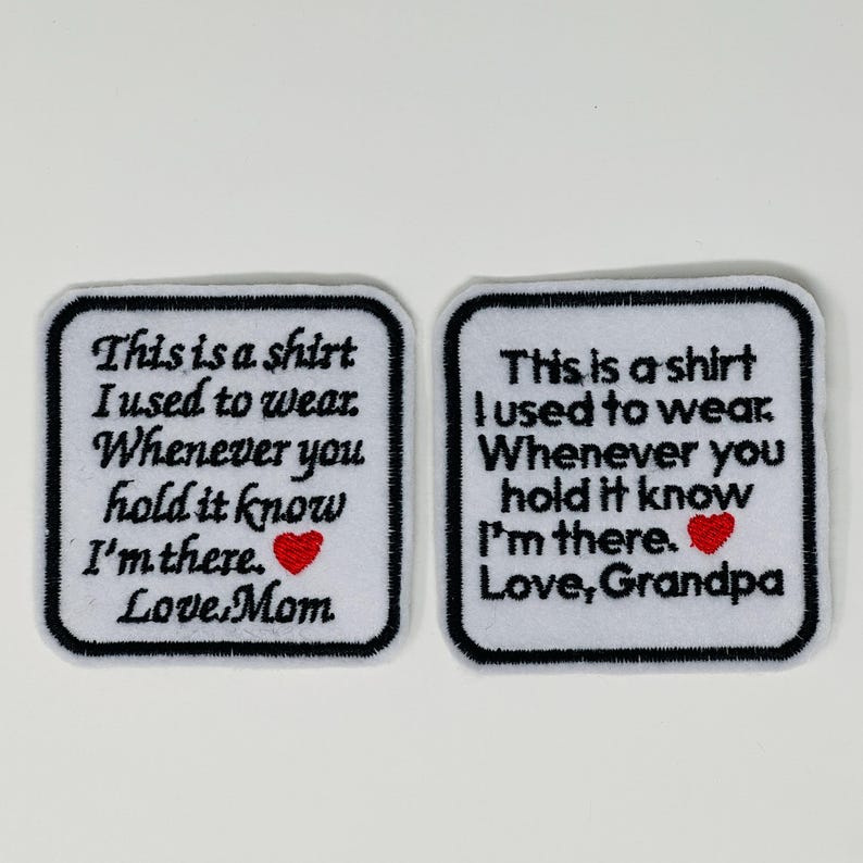 Customizable Memory Bear Square Patch | Sew-on Memorial Patch| Custom Keepsake Label | Memory Pillow Patch image 5