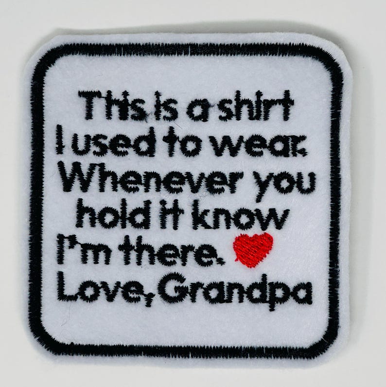 Customizable Memory Bear Square Patch | Sew-on Memorial Patch| Custom Keepsake Label | Memory Pillow Patch image 2
