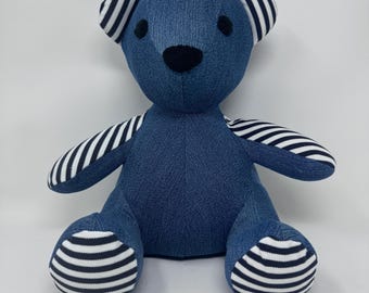 Memory Bear Made From Two or Three Shirts | Custom Memorial Teddy Bear Keepsake