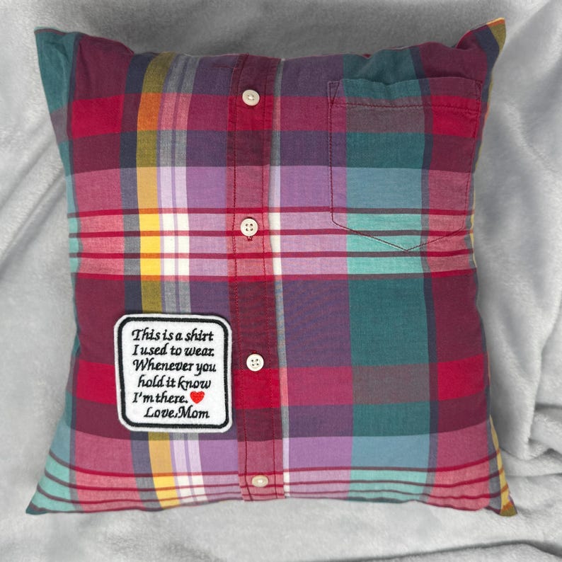 Customizable Memory Bear Square Patch | Sew-on Memorial Patch| Custom Keepsake Label | Memory Pillow Patch image 8
