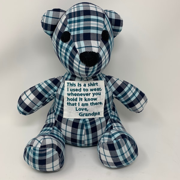 MEMORIAL MEMORY BEAR with Embroidered Patch