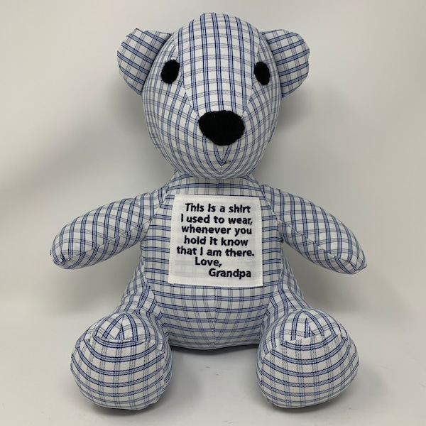 MEMORIAL MEMORY BEAR with Embroidered Patch