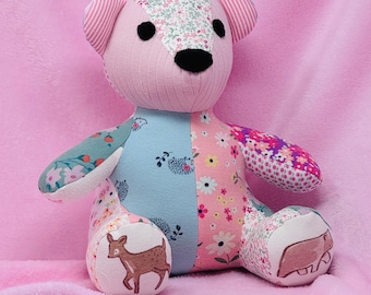 Baby Clothes Memory Bear | Custom Teddy Bear Made from Baby Clothes | Personalized Baby Keepsake Gift