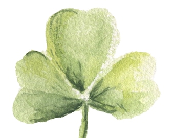 Kleeblatt Aquarell Druck, Kleeblatt Kunst, Kleeblatt Malerei, irische Kunst, irisches Geschenk, Irland Geschenk Kleeblätter Geschenk