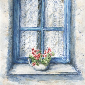 Irish Window Irish Cottage Ireland Art Irish Art Ireland watercolor original prints Irish gift Irish window thatched cottage Celtic art prin