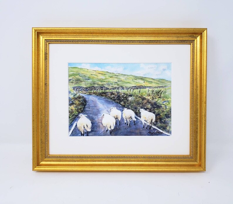 Irish Sheep Irish Road Landscape Print or Original Sheep | Etsy